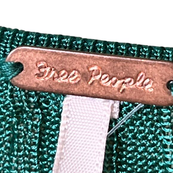 Free People Sweater Womens Small Green Ribbed V-Neck Long Sleeve Knit OB1361173 - Picture 6 of 13